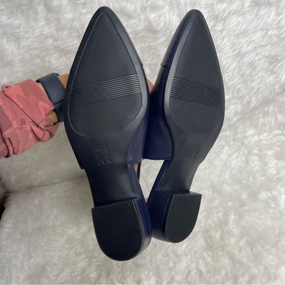NWOB NATURALIZER BANKS SLINGBACK FRENCH NAVY BLUE LEATHER SIZE 10W - Picture 9 of 13
